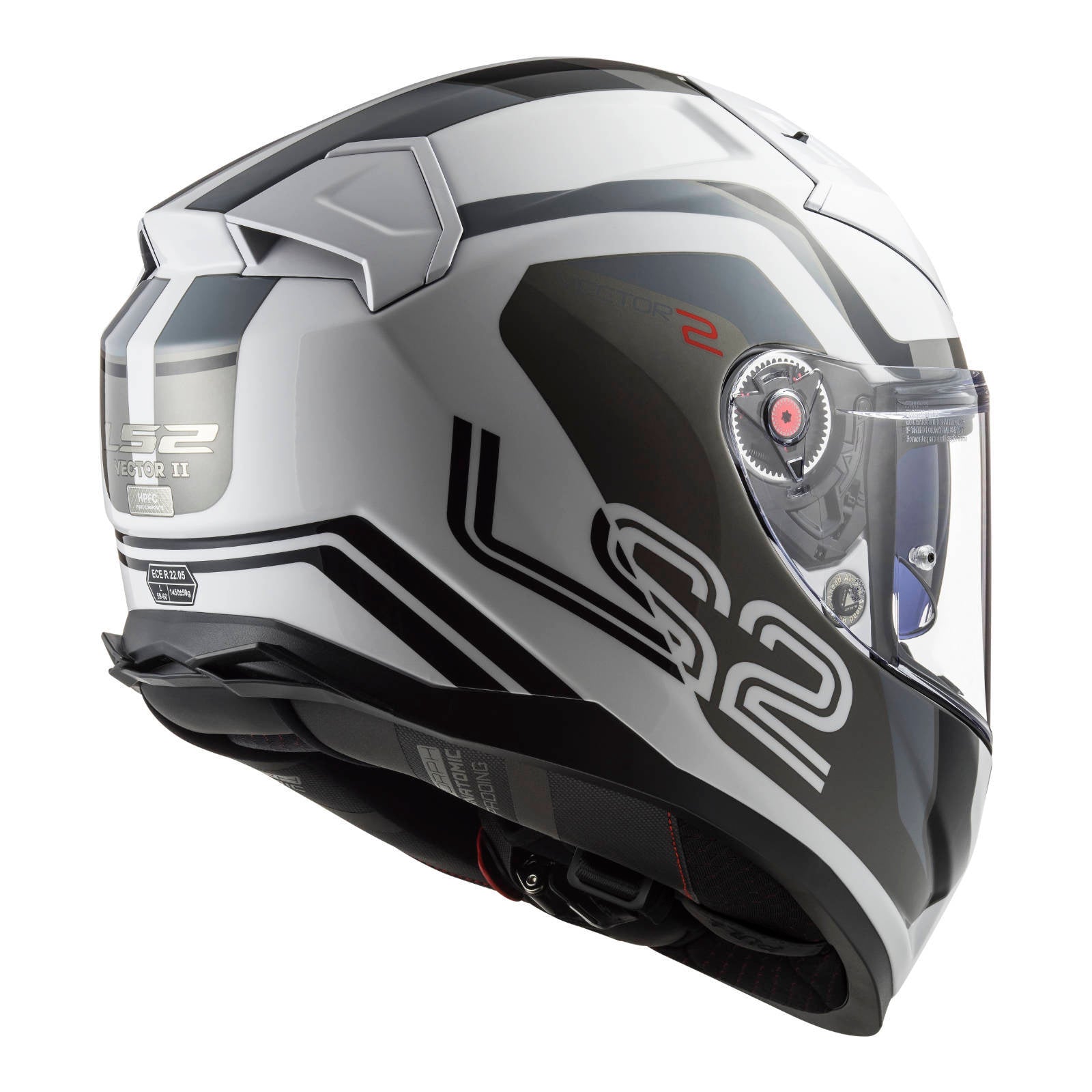LS2 FF811 Vector II Metric Helmet - White / Titanium / Silver