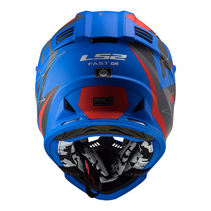 LS2 MX437 Fast Evo Alpha Helmet - Matte Blue / Red