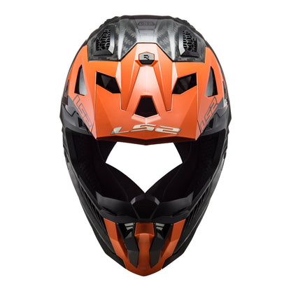 LS2 MX703 X-Force Carbon Helmet - Victory Titanium / Orange