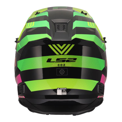 LS2 MX706J COZ Chromatic Junior Helmet - Black / Hi-Vis Pink