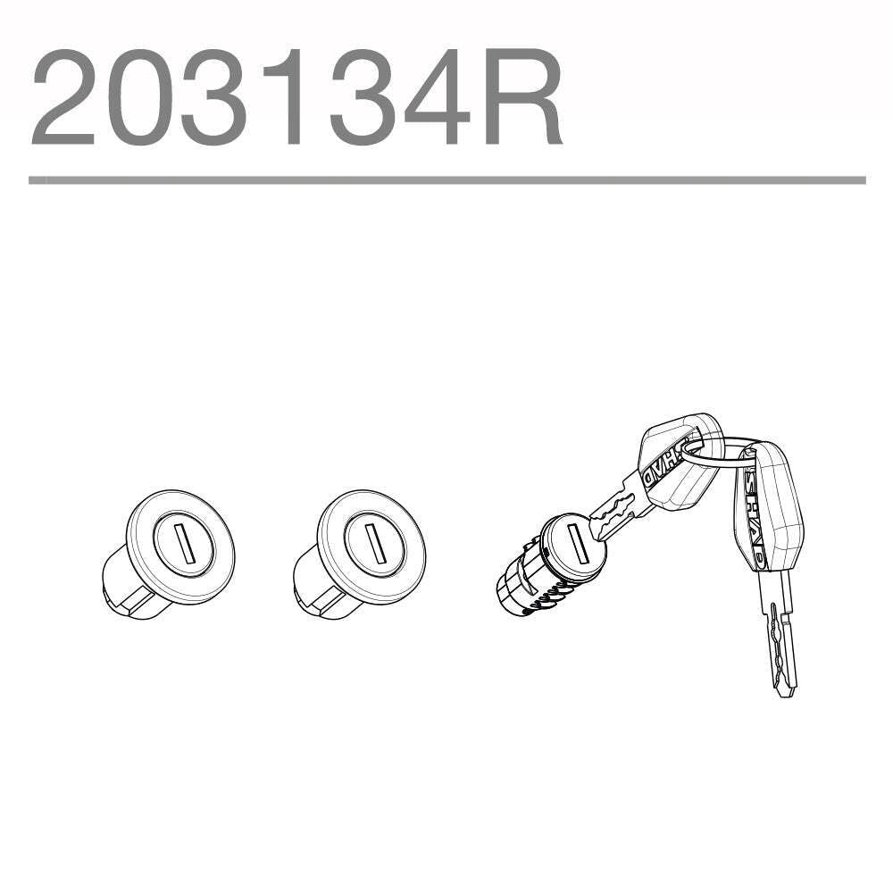 SHAD 203134R LOCK CYLINDERS/KEYS set (Black Key)  SH35/36 Cases