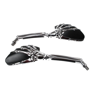 Whites Mirror Universal Skeleton Hand Chrome/Black 10mm (Pair)