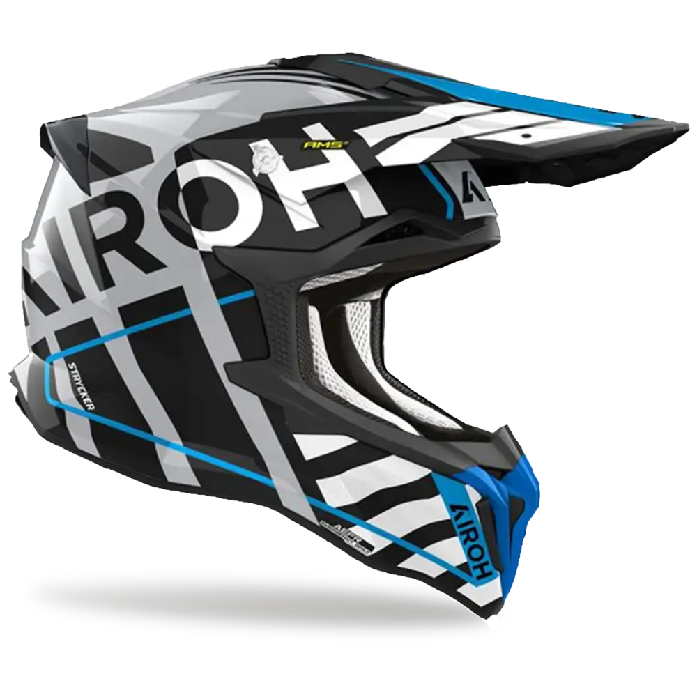 AIROH STRYKER BRAVE BLUE / GREY GLOSS