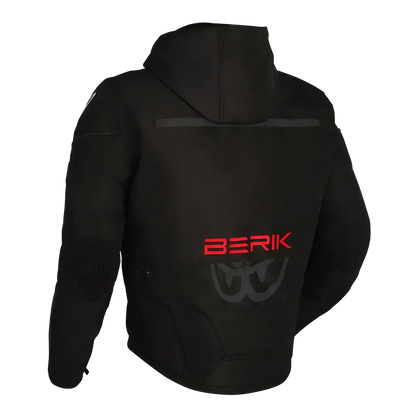 BERIK STAR HOODIE BLACK / FLURO-RED