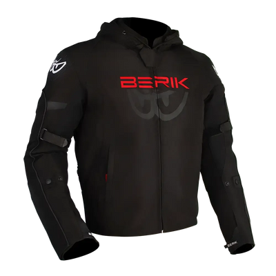 BERIK STAR HOODIE BLACK / FLURO-RED