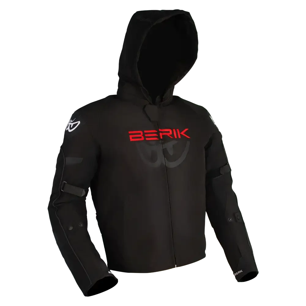 BERIK STAR HOODIE BLACK / FLURO-RED