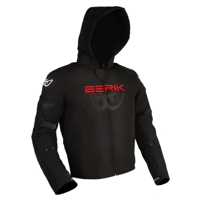 BERIK STAR HOODIE BLACK / FLURO-RED