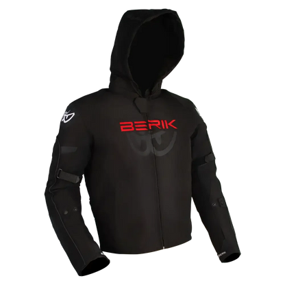 BERIK STAR HOODIE BLACK / FLURO-RED