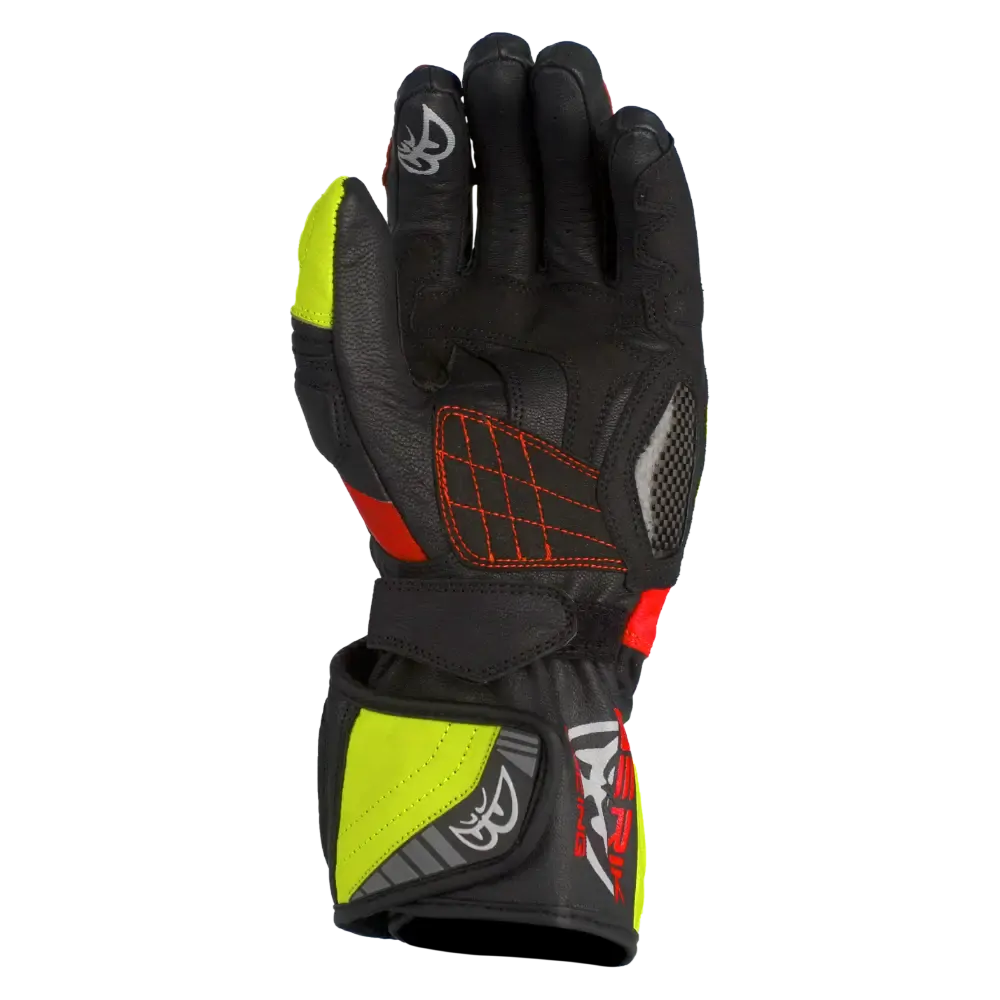 BERIK SP1 CARBON GLOVES BLACK / HI-VIZ / RED