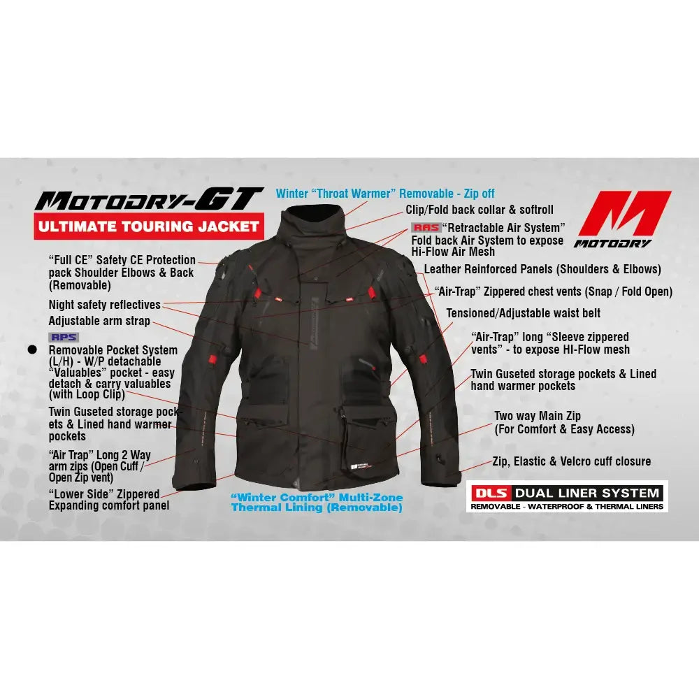 MOTODRY GT JACKET BLACK