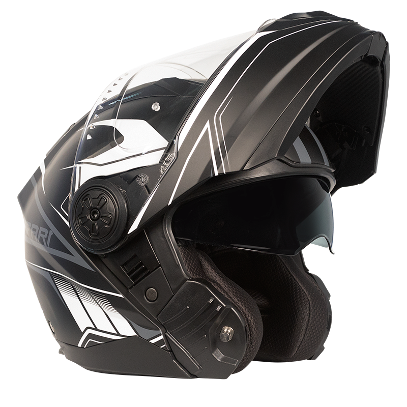 RXT 909 FLIP UP MATT BLACK/WHITE