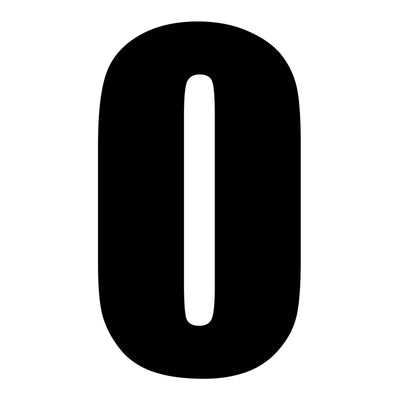 Whites Race Number - Black #0 (10 Pack)