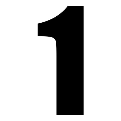 Whites Race Number - Black #1 (10 Pack)
