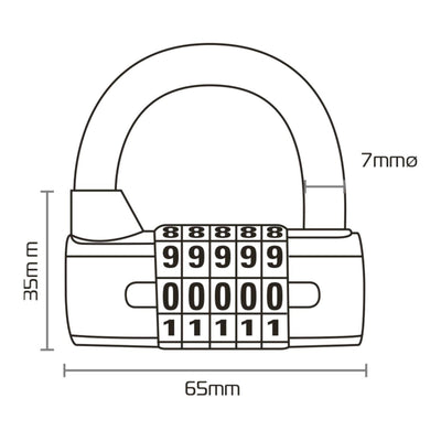 Oxford 5-Digit Combination Padlock - Black
