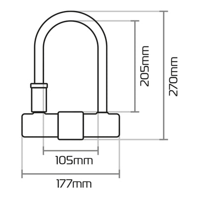 Oxford Magnum U-Lock (170X285MM) with Bracket