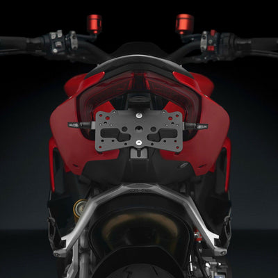 Rizoma Fox License Plate Support Kit Black for Ducati Panigale V4/Panigale V2/Streetfighter V2
