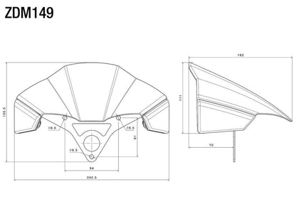 Front Headlight Fairing Screen Spoiler w/Mounting Kit for Ducati Streetfighter V4
