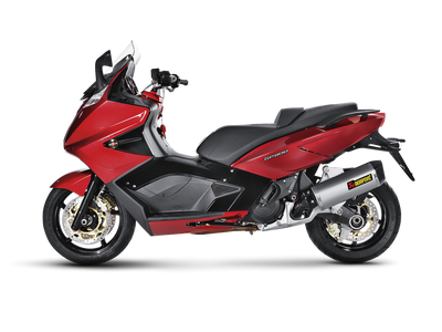Akrapovic Slip-On Line Stainless Steel Muffler System w/Carbon End Cap for Aprilia SRV 850 12-16/Gilera GP 800 08-15