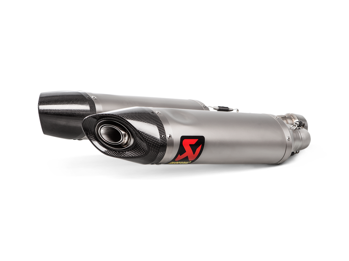 Akrapovic Slip-On Line Titanium Muffler System w/Carbon End Cap for Aprilia Shiver 900 17-20 Akrapovic