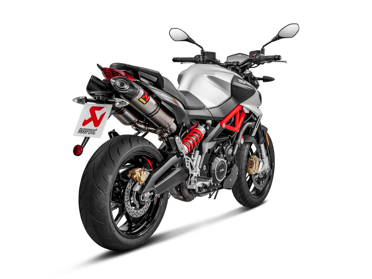 Akrapovic Slip-On Line Titanium Muffler System w/Carbon End Cap for Aprilia Shiver 900 17-20 Akrapovic