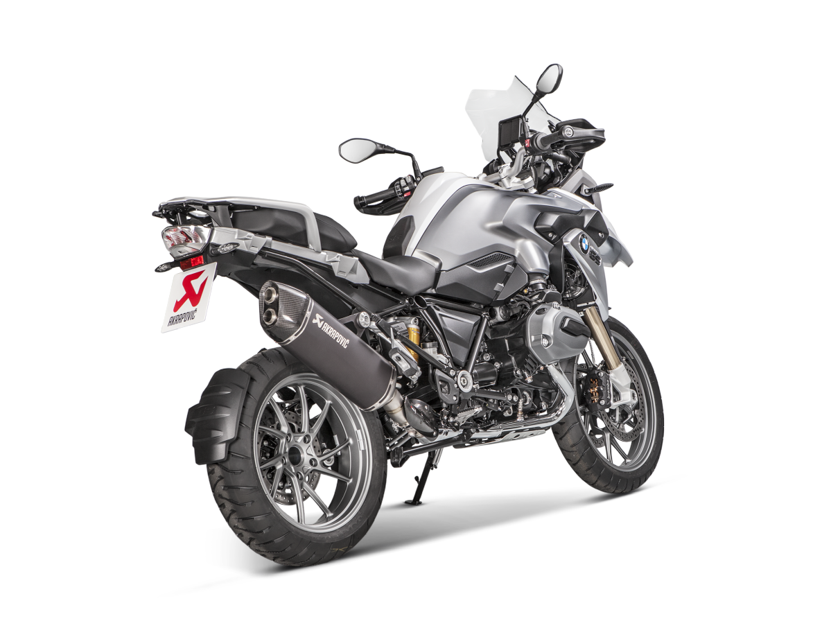 Akrapovic Slip-On Line Black Titanium Muffler System w/Carbon End Cap for BMW R 1200 GS 13-18 Akrapovic
