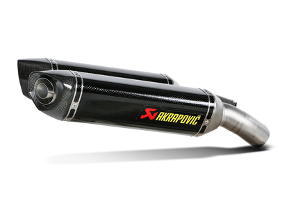 Akrapovic Slip-On Line Carbon Muffler System w/Carbon End Cap for Ducati 848 08-10/848 EVO 11-14/1098/1098S 07-08/1098R 08-09/1198/1198S 09-11 Akrapovic
