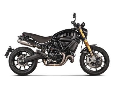 Akrapovic Slip-On Line Titanium Muffler System w/Titanium End Cap & Heat Shield for Ducati Scrambler 1100 18-Up