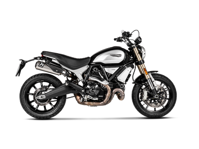 Akrapovic Slip-On Line Titanium Muffler System w/Carbon End Cap & Heat Shield for Ducati Scrambler 1100 18-20 Akrapovic
