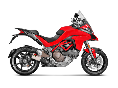 Akrapovic Slip-On Line Titanium Muffler System w/Carbon End Cap & Heat Shield for Ducati Multistrada 1200 S 15-17