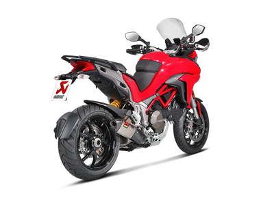 Akrapovic Slip-On Line Titanium Muffler System w/Carbon End Cap & Heat Shield for Ducati Multistrada 1200 S 15-17