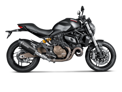 Akrapovic Slip-On Line Black Titanium Muffler System w/Carbon End Cap for Ducati Monster 821/Monster 1200/S 14-16