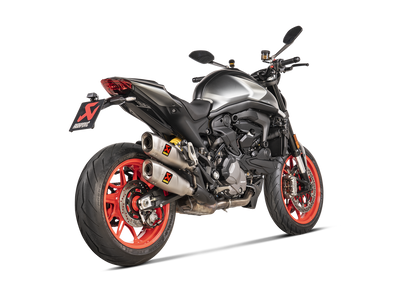 Akrapovic Slip-On Line Titanium Muffler System w/Titanium End Cap for Ducati Monster 21-Up