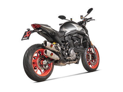 Akrapovic Slip-On Line Titanium Muffler System w/Titanium End Cap for Ducati Monster 21-Up