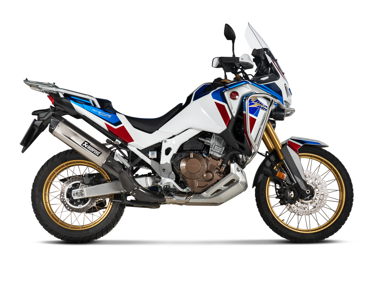 Akrapovic Slip-On Line Titanium Muffler System w/Carbon End Cap & Heat Shield for Honda CRF1100L Africa Twin Adventure Sports 20-23 Akrapovic
