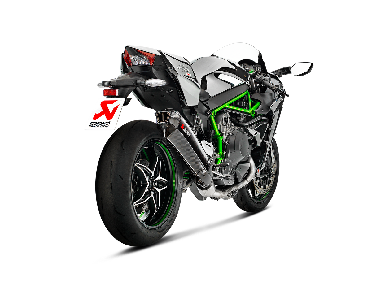 Akrapovic Evolution Line Carbon Exhaust System w/Carbon End Cap for Kawasaki Ninja H2 16-20/Ninja H2R 16-21 Akrapovic
