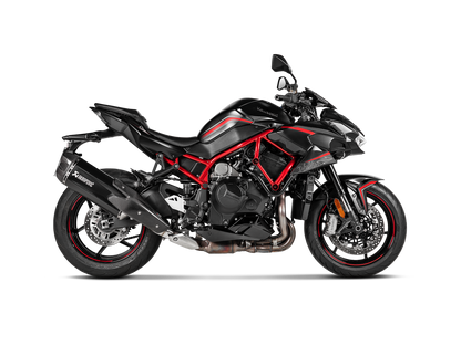 Akrapovic Slip-On Line Black Titanium Muffler System w/Carbon End Cap for Kawasaki Z H2 20-23