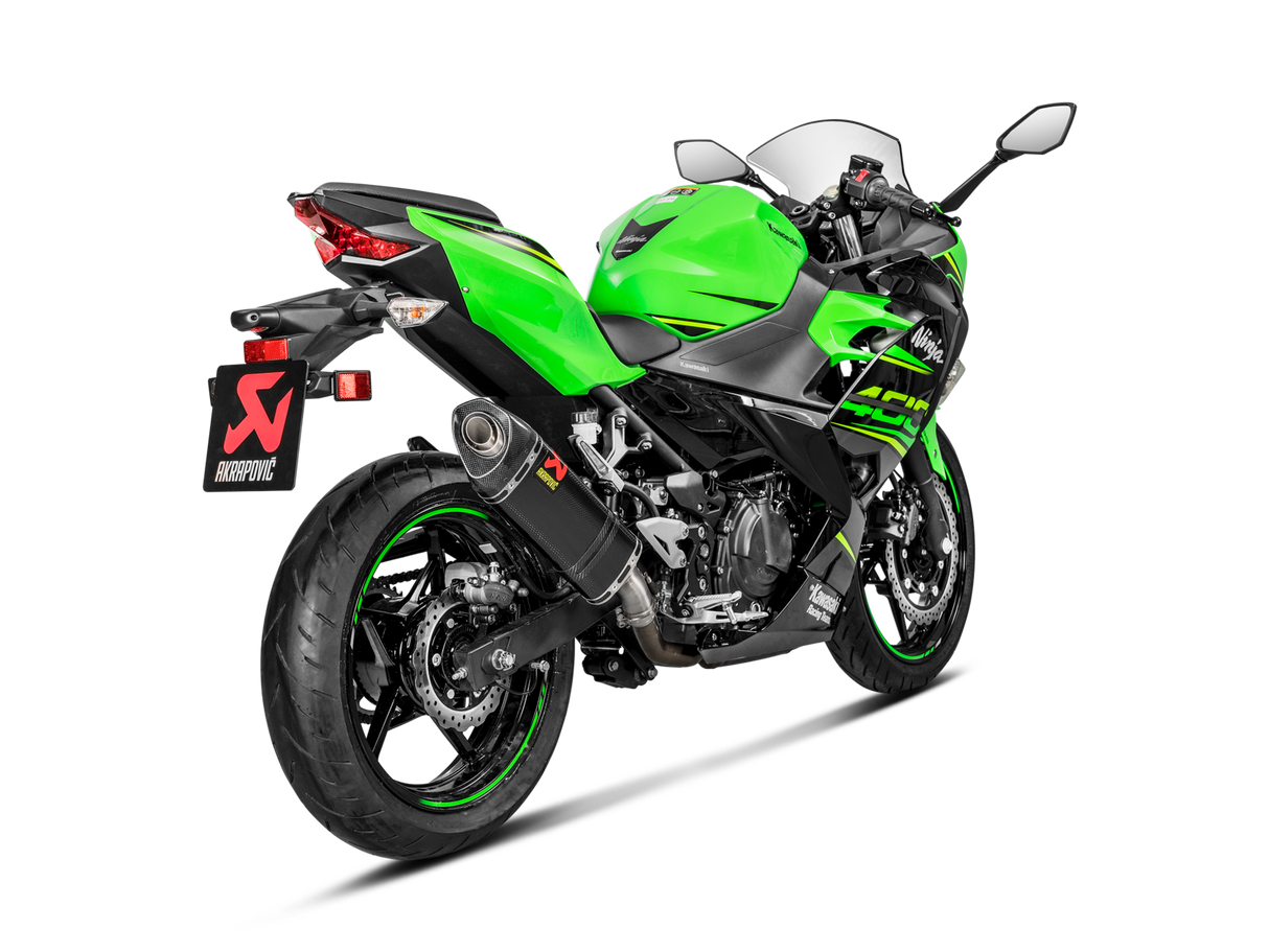 Akrapovic Slip-On Line Carbon Muffler System w/Carbon End Cap for Kawasaki Ninja 400 18-Up/Z400 19-Up/Ninja 500/Z500 2024 Akrapovic