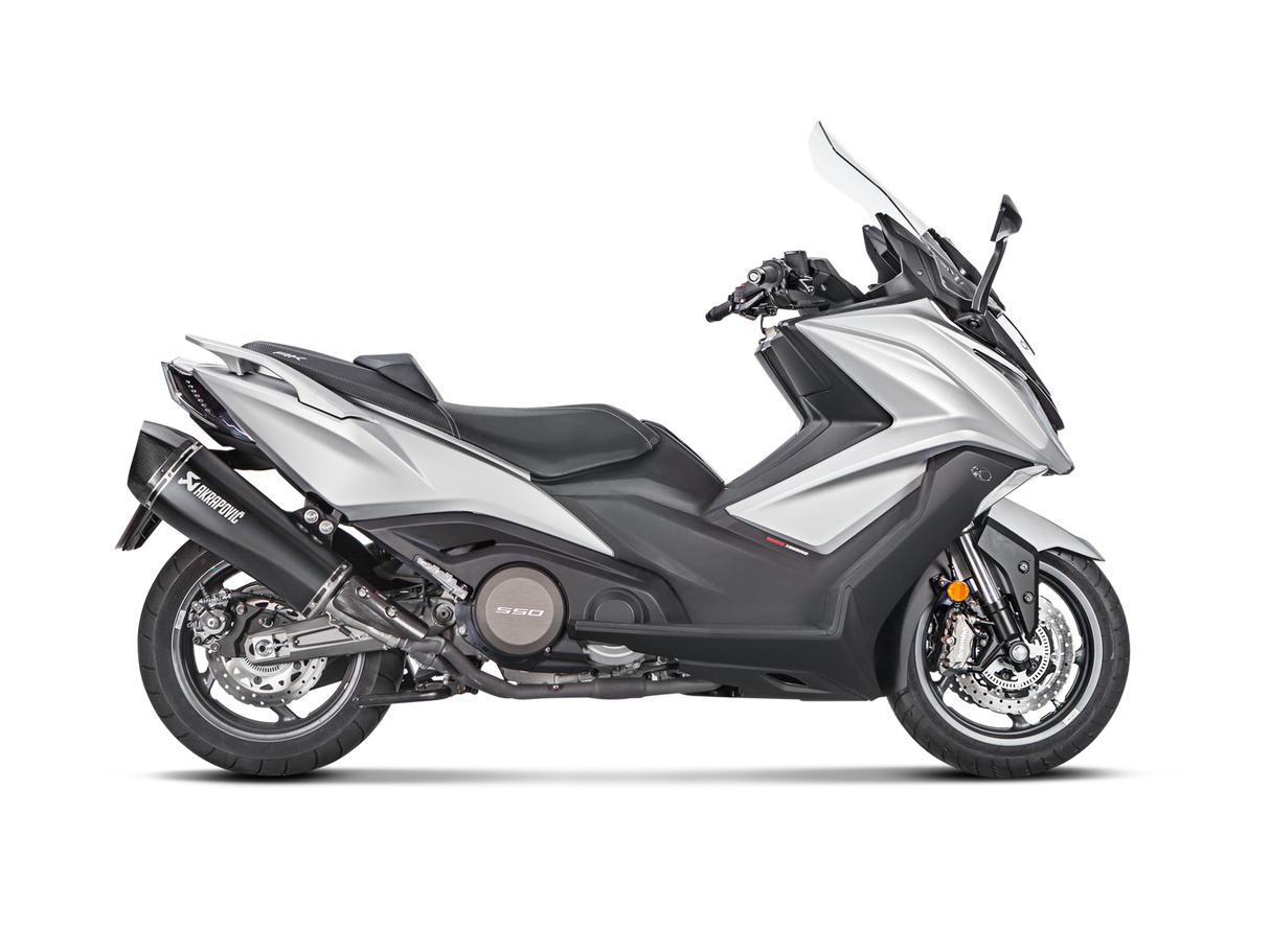 Akrapovic Slip-On Line Black Stainless Steel Muffler System w/Carbon End Cap for Kymco AK 550 17-20 Akrapovic