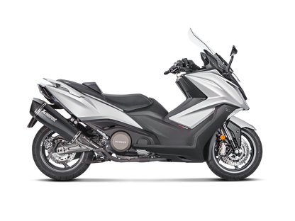 Akrapovic Slip-On Line Black Stainless Steel Muffler System w/Carbon End Cap for Kymco AK 550 17-20 Akrapovic