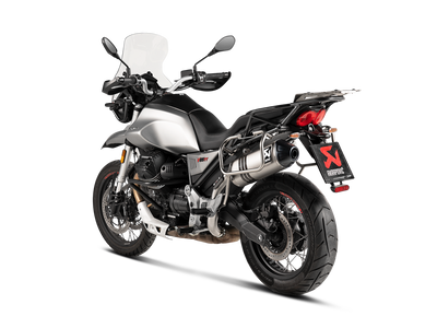 Akrapovic Slip-On Line Titanium Muffler System w/Black Titanium End Cap for Moto Guzzi V85TT 19-Up Akrapovic