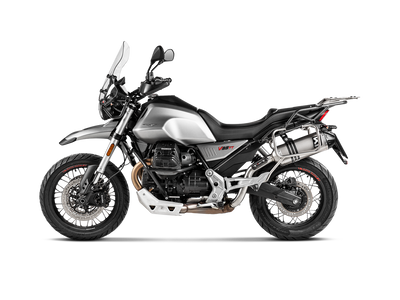 Akrapovic Slip-On Line Titanium Muffler System w/Black Titanium End Cap for Moto Guzzi V85TT 19-Up Akrapovic
