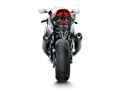 Akrapovic Twin Slip-On Line Carbon Muffler System w/Carbon End Cap for Suzuki GSX-R1000 09-11