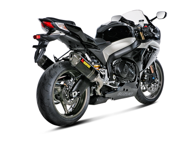 Akrapovic Twin Slip-On Line Carbon Muffler System w/Carbon End Cap for Suzuki GSX-R1000 09-11