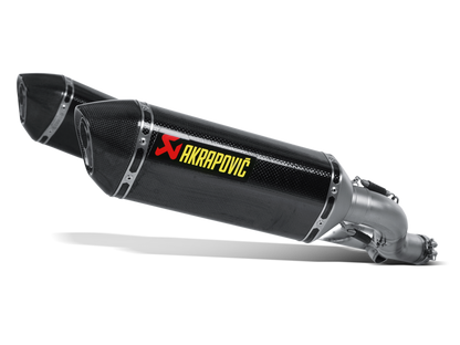 Akrapovic Twin Slip-On Line Carbon Muffler System w/Carbon End Cap for Suzuki GSX-R1000 09-11