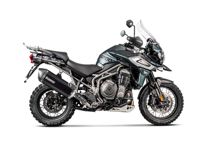 Akrapovic Slip-On Line Black Titanium Muffler System w/Carbon End Cap for Triumph Tiger 1200 GT/Rally 18-20
