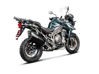 Akrapovic Slip-On Line Black Titanium Muffler System w/Carbon End Cap for Triumph Tiger 1200 GT/Rally 18-20