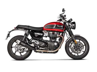 Akrapovic Slip-On Line Black Titanium Muffler System w/Titanium End Cap for Triumph Speed Twin 19-20
