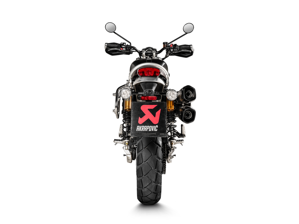 Akrapovic Slip-On Line Titanium Muffler System w/Black Titanium End Cap for Triumph Scrambler 1200 19-20 Akrapovic