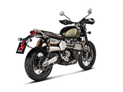 Akrapovic Slip-On Line Titanium Muffler System w/Black Titanium End Cap for Triumph Scrambler 1200 19-20 Akrapovic