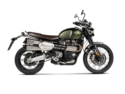 Akrapovic Slip-On Line Titanium Muffler System w/Black Titanium End Cap for Triumph Scrambler 1200 19-20 Akrapovic
